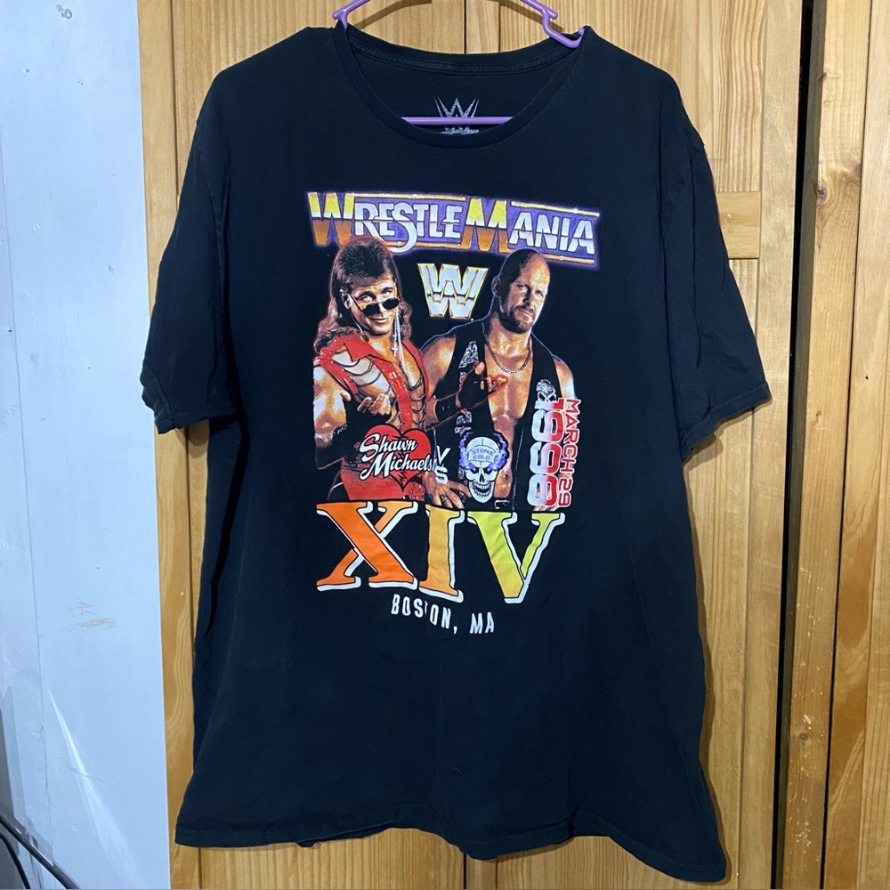 🎤WWE, Size 2X, Wrestle Mania XIV, Shawn Michaels VS Stone Cold, T Shirt